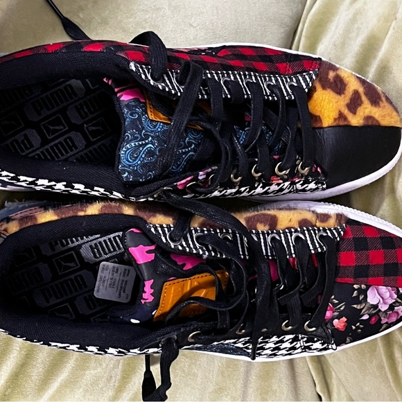 PUMA Court Culture Mixed Pattern Low Top Sneakers Size 9 - Picture 6 of 8